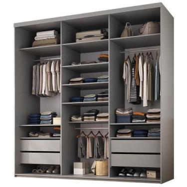 Imagem de Closet Casal Guarda Roupa Sem Porta 208cm 4 Gavetas MDF Tunísia R02 Ur