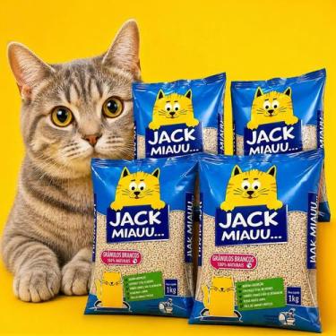 Imagem de Areia Granulada Higiênica Biodegradável Mandioca Gatos 4kg - Jack Miau