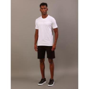 Imagem de Bermuda de Sarja Masculina Com Stretch e Barra a Fio Calvin Klein Jeans - Preto-Masculino