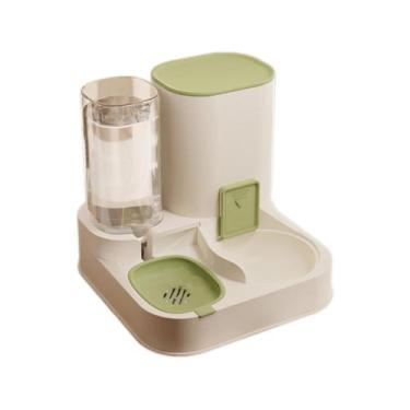 Imagem de Bebedouro E Comedouro Gravidade Duplo Pet For You Cães Gato -, Verde