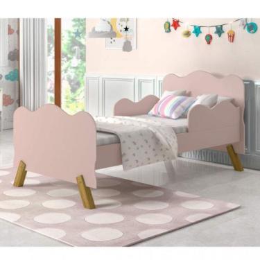 Imagem de Mini Cama Infantil com Proteção Lateral Cambel Móveis Rosa