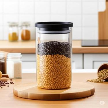 Imagem de Pote Vidro Hermético 1 Litro Mor Organizador Para Cozinha Despensa Man
