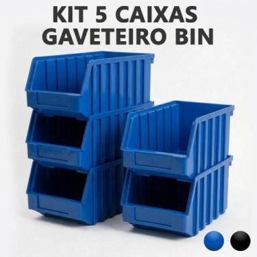 Imagem de Kit Caixa BIN N7 Gaveta Plástica Empilhável Organizadora Parafusos Fer