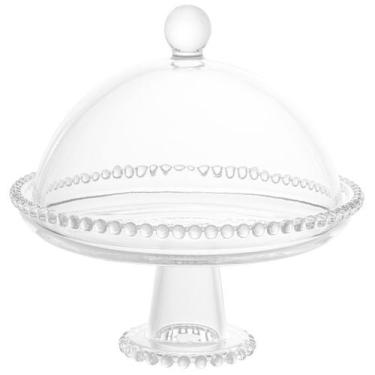 Imagem de Prato para bolo com pé e tampa de cristal Pearl Wolff 20x18