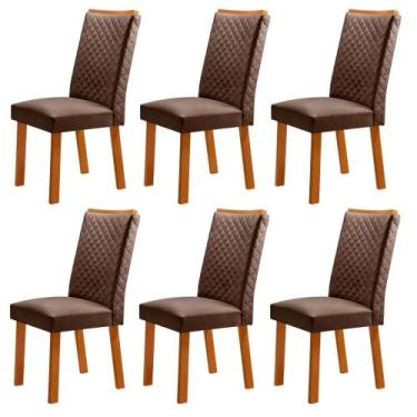 Imagem de Conjunto com 6 Cadeiras MDF Lira para Sala de Jantar Moderna Mobília, 