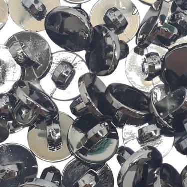 Imagem de Botões Luxo Metalizado com pé Plástico ABS Cinza Grafite 11mm 44422 Bo