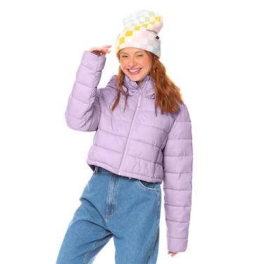 Imagem de Jaqueta Casaco Infantil Bobojaco Menina Puffer Capuz Minty, Lilás, 16