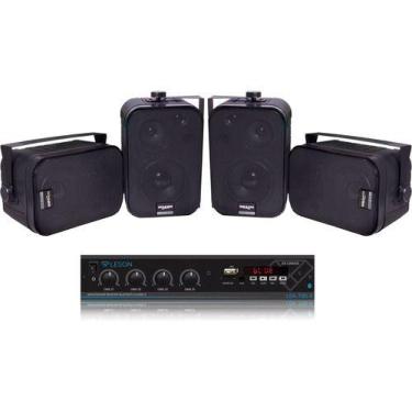 Imagem de Kit Amplificador Lsa 400.4 60wrms + 2 Pares Sp400 Ll Audio, 127/220V