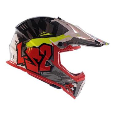 Imagem de Capacete Motociclista Para Trilha Ls2 Mx437 Crusher Vermelho, 60