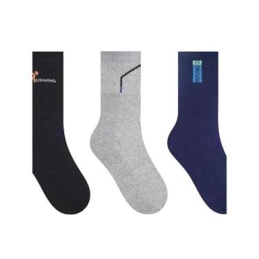 Imagem de Kit Selene Meia Cano Longo 4082 Branco/Preto/Marinho, 39/43, 4082, Bra