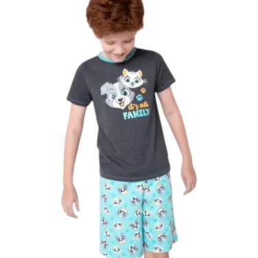 Imagem de Short Doll Teen Menino Eco Família Pets Mescla Escuro Puket Tamanho:14