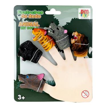 Imagem de Fantoches De Dedo Kit Com 5 Animais - DM Toys