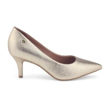 Imagem de Sapato Scarpin Feminino Vizzano Metalizado 1185.1302 Texturizado, 35, 