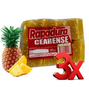 Imagem de KIT 3 Mini Rapadura Abacaxi Ceará 450g
