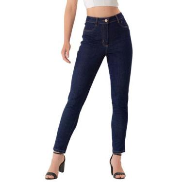 Imagem de Calça Jeans Feminina Push-up Com Elastano - OTTE, Jeans escura, 44