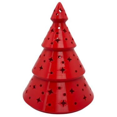 Imagem de Árvore de Natal Vermelha com Vela - LAURA MULTIVERSO STORE