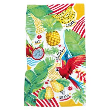 Imagem de Toalha de Praia Velour Aveludada 100% Algodão 76cm X 152cm 1 Peça Verde Döhler