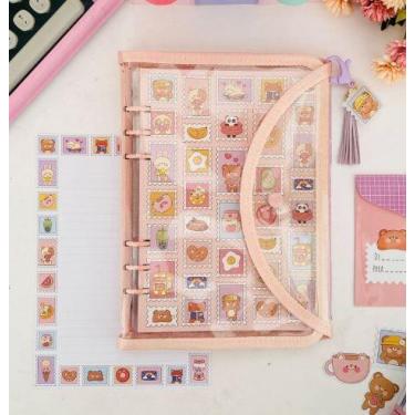 Imagem de Fichario Glitter Ursinhos Kawaii com 70 Folhas Decoradas 120 gramas BU