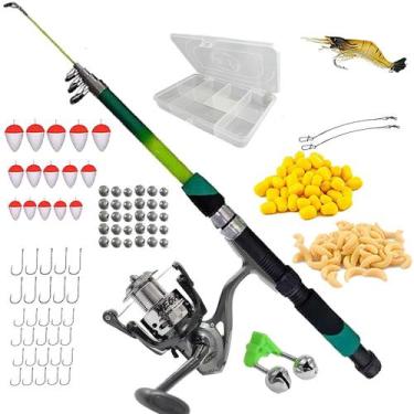 Imagem de Kit Pesca Profissional Molinete Mega, Vara Telescópica 1,70m, Anzol, B