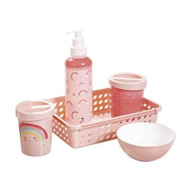 Imagem de KIT HIGIENE PLASUTIL DECORA ARCO IRIS - Organizador para Bebê