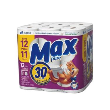 Imagem de Papel Higiênico Folha Dupla Macio 30m Neutro Max Pure 12 Unidades Rolo