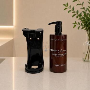 Imagem de Kit Dispenser Loção Hidratante Luxo 500ml Melão e Jasmim com Suporte P