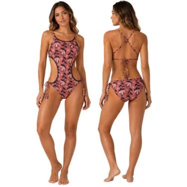 Imagem de Maiô Feminino Engana Mamãe Cropped com Bojo Estampado e Calcinha com A