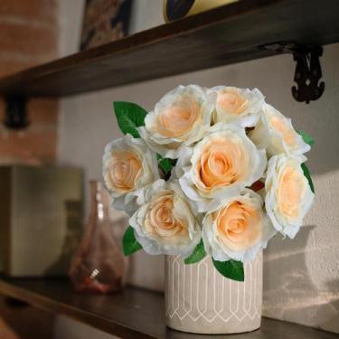 Imagem de Kit 20 Rosas Artificiais aparencia realista feita com material de qual