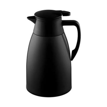 Imagem de Garrafa Térmica Bule Com Gatilho Antigotas 650ml Café Chá Uz Preto