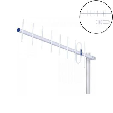 Imagem de Antena Externa para Celular Aquário CF714 Yagi 14DBI 700MHZ Conector N Fêmea Alumínio Anodizado