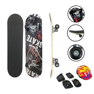 Imagem de Skate Infantil 31 Iniciante Montado Completo com Kit de Proteção Impor