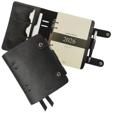 Imagem de Agenda Planner 2027 141-R Raffai Couros, Preto