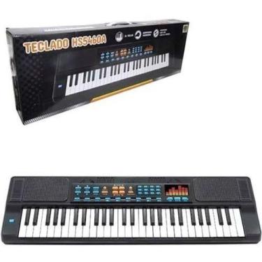 Piano teclado infantil musical com karaoke microfone 32 teclas