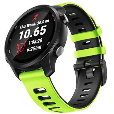 Imagem de Pulseira NSmart compatível com Forerunner 245/645 Music/Vivomove/Vivomove HR and Active 3 - Nandos-Store (Verde claro com preto)