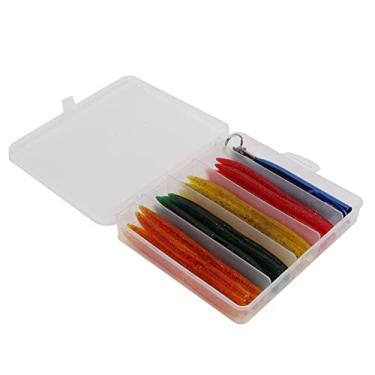 Imagem de Shanrya Iscas de pesca macias, artificiais de alta proporção de sal ecológico, kit de iscas de pesca macias de PVC 65 peças/caixa reutilizável com borracha O para pesca de robalo