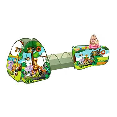 Imagem de Fabrincando Ideias Barraca 3 em 1 Infantil com 100 Bolinhas Zoo