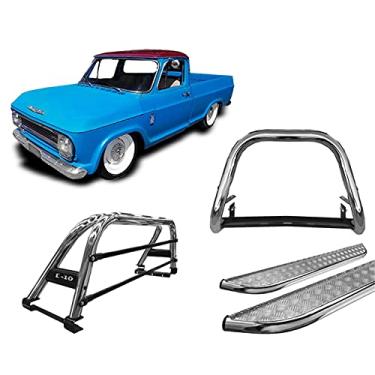 Imagem de Kit quebra mato+Estribo CH+Sant Antonio Duplo C10/C-10 CROMO