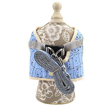 Imagem de Yajun Coleira para cães e gatos, colete respirável para animais de estimação, confortável, pequeno, médio, alça de peito, corda de tração segura para animais de estimação, B, G