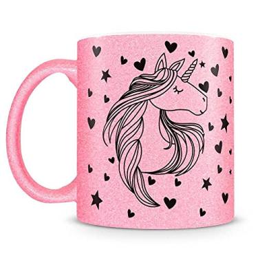 Imagem de Caneca Personalizada Glitter Rosa - Unicórnio