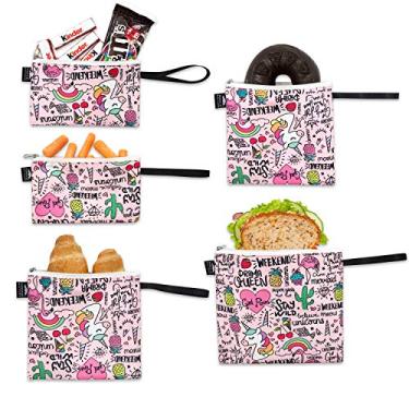 Imagem de Sacolas sanduíches reutilizáveis de camada dupla - unicórnios e arco-íris