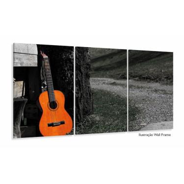 Imagem de Quadro Decorativo Violão Paisagem Múscia Em Tecido 3 Peças m