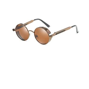 Imagem de Steampunk Sunglasses Polarized Men Women Vintage Round Metal Frame Sun Glasses Quality UV400,T8028 C4 Black case,China