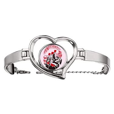 Imagem de N/A N/A Pulseira China Red Education Propaganda Unity Coração Joia Fio Bangle, medium, metal