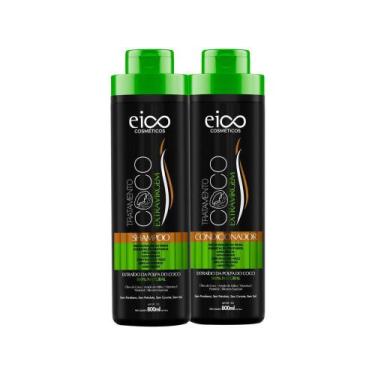 Imagem de Kit Shampoo E Condicionador Eico Cosméticos - Óleo De Coco 800ml Cada