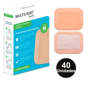 Imagem de Curativo Extra Grande em Fita 4 Caixas com 10 Unidades Multilaser