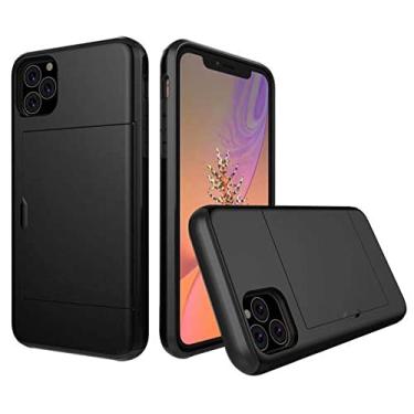 Imagem de Capa de slots de cartão deslizante de luxo para iPhone 13 12 11 Pro Max Mini 7 8 6 6S Plus SE 2020 X XR XS MAX 5 5S 13mini 13pro, preto, para iPhone 5 5S SE