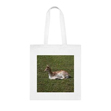 Imagem de Fallow Deer Sacola, Presente Tote de Cervo, Bolsa de Ombro de Veado, Sacos Reutilizáveis de Veado, Ideia de Presente de Cesta de Aniversário de Natal, Presente Para Ela, Presente Para