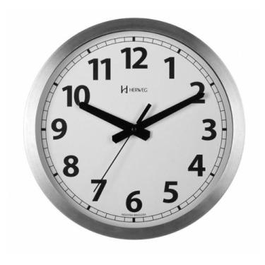 Imagem de Relógio De Parede Clássico Redondo Alumínio 30,5X30,5X4cm 1 Un Herweg