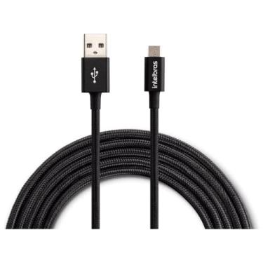 Imagem de Cabo USB - Micro USB 1,5m Nylon EUAB 15NP Preto Intelbras