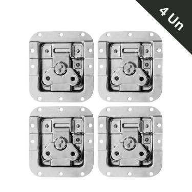 Imagem de Fecho de Metal Médio Borboleta c/Porta Cadeado - Kit 4 Un